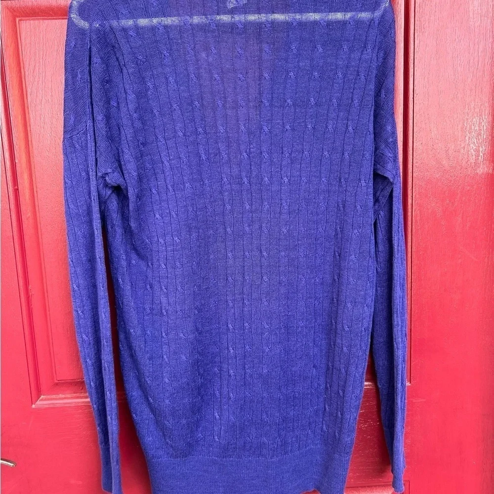 J Crew M linen grandpa cable knit cardigan sweater Lagenlook Normcore ca…